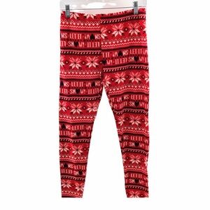 Let It Snow Soft Leggings Red Size Large 11-13 JR